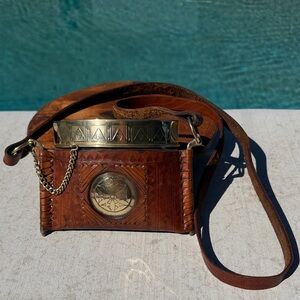 Sami Amin Egyptian Leather And Brass Bag